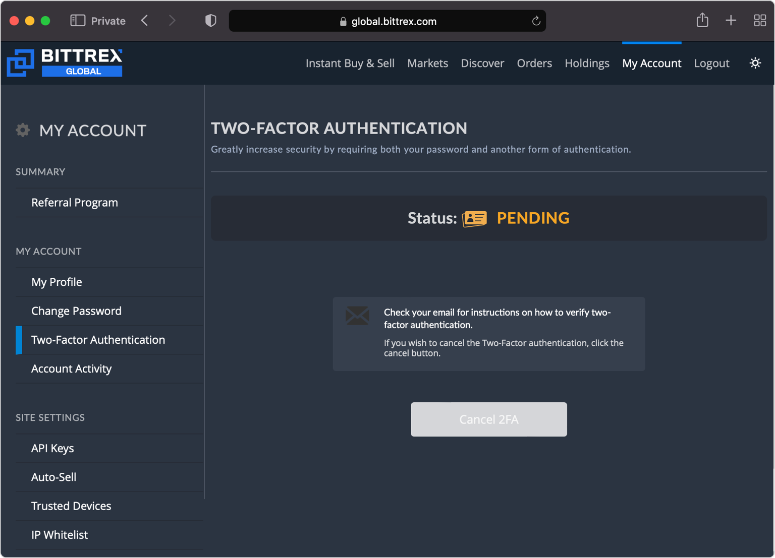 bittrex 2FA setup — Activate Two-Factor Authentication