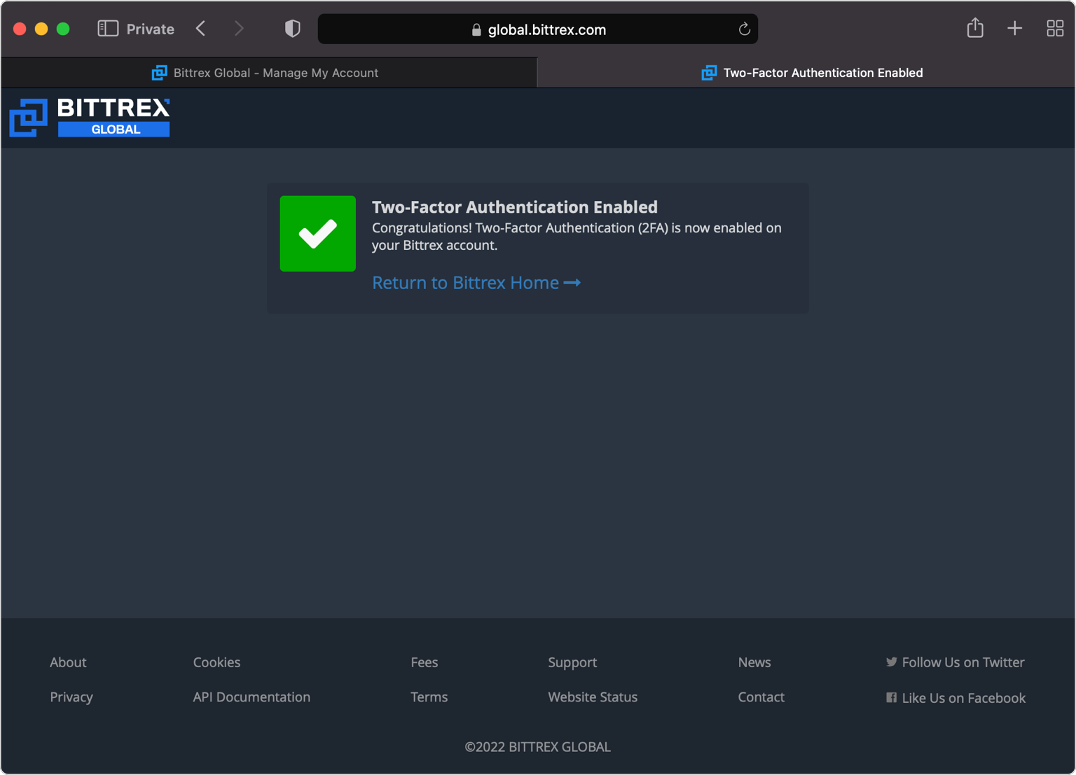 bittrex 2FA setup — Done!