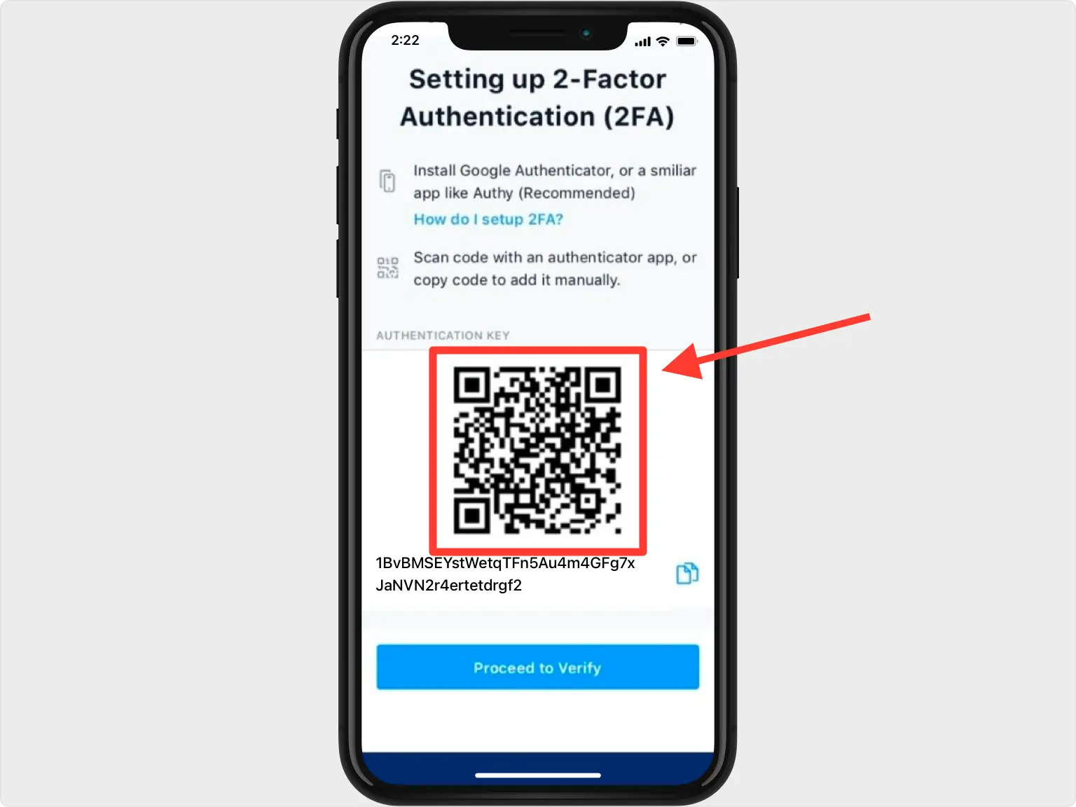 Crypto.com pop-up displaying a sample QR code