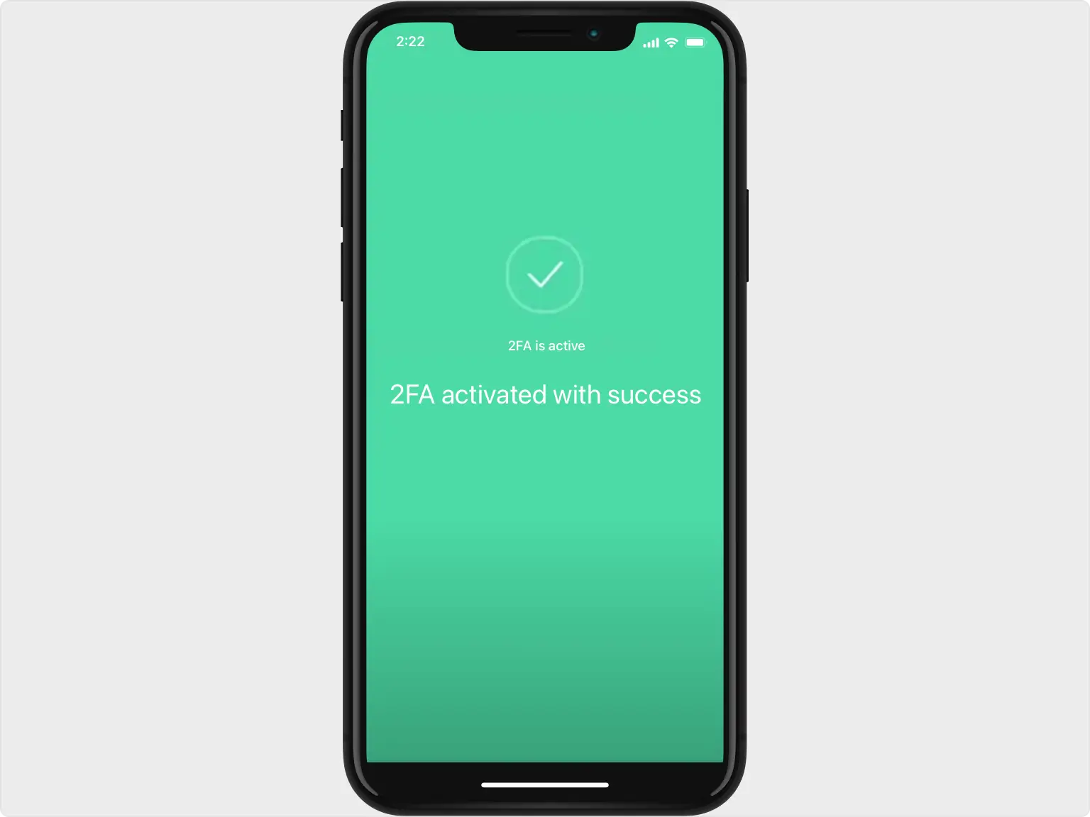 Crypto.com confirmation that 2FA is enabled