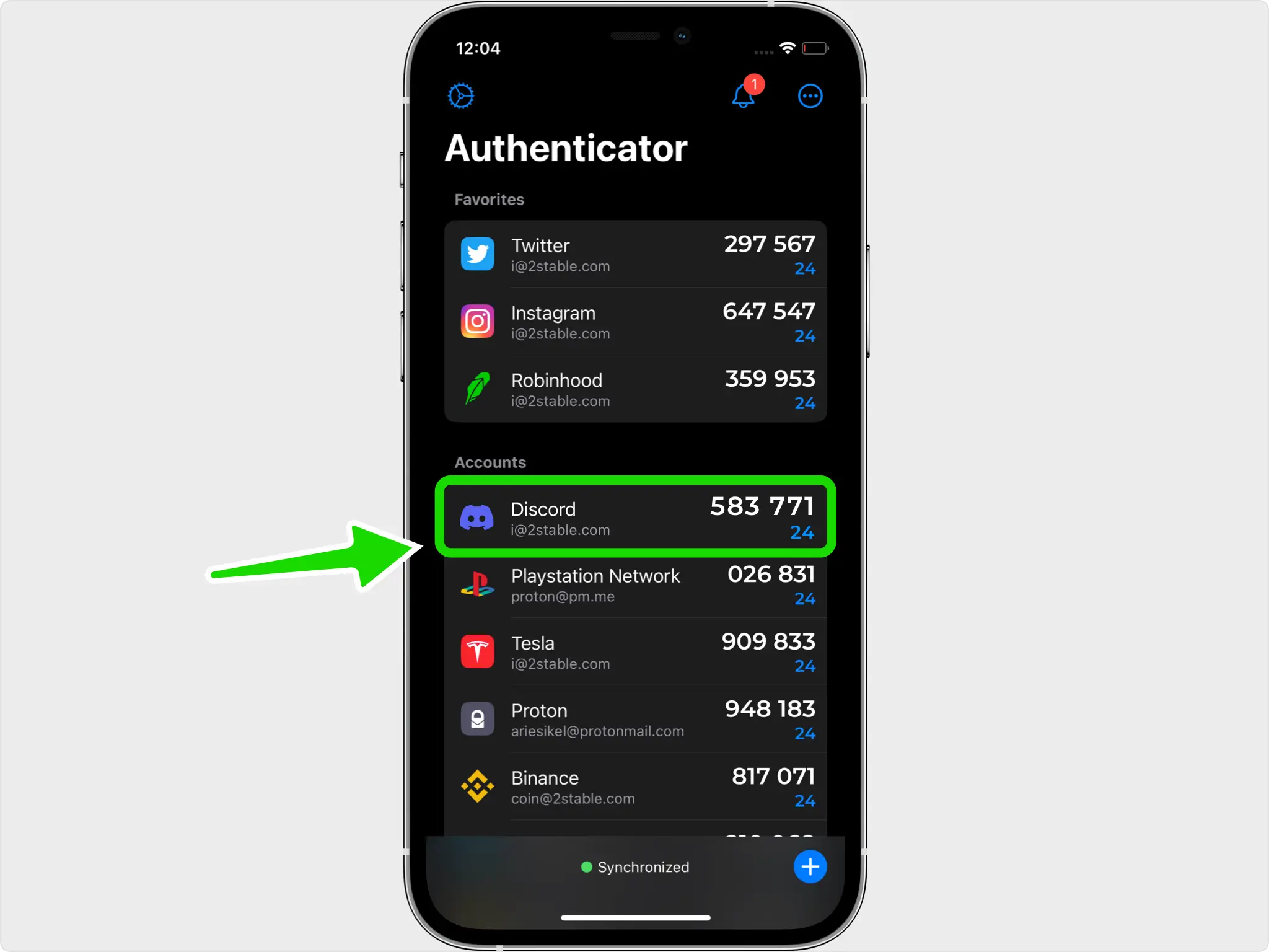 discord 2FA setup — Two-Factor Authentication Code