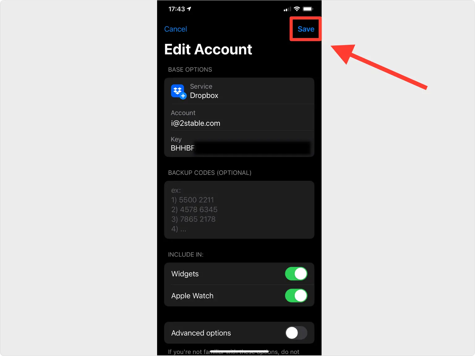 dropbox 2FA setup — Two-Factor Authentication Code (2FA)