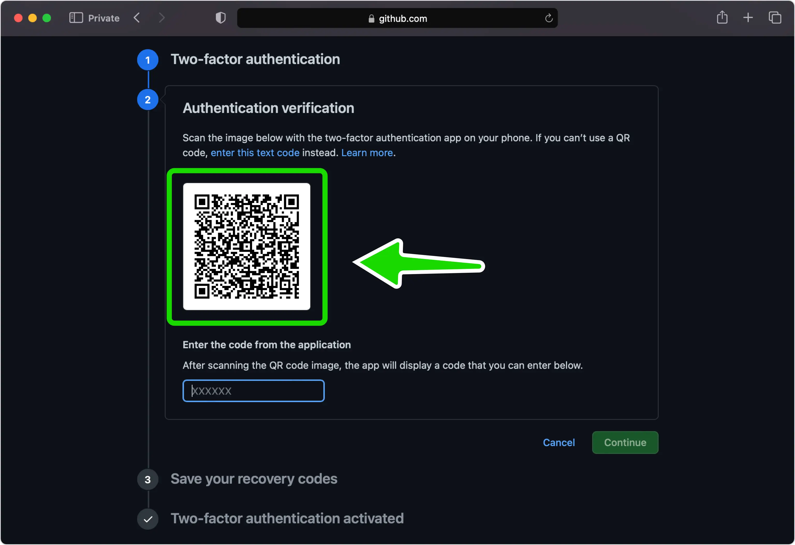 github 2FA setup — Set up Two-Factor Authentication