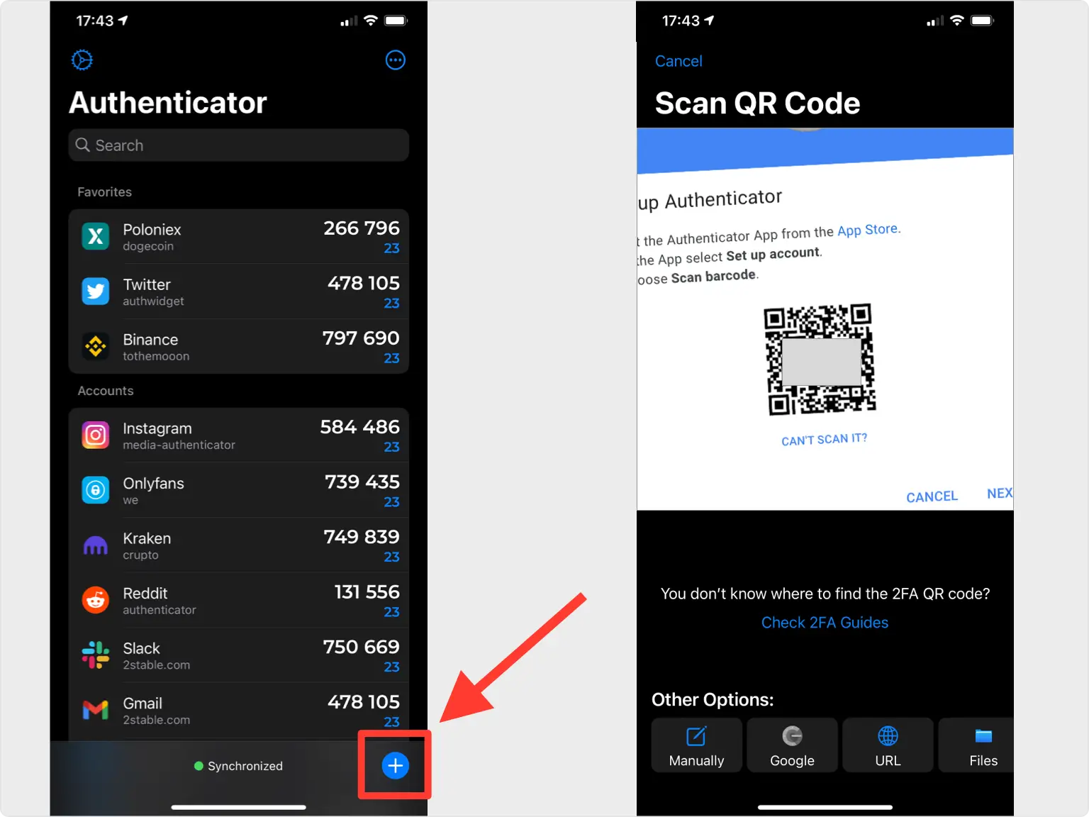 google 2FA setup — Capture QR Code