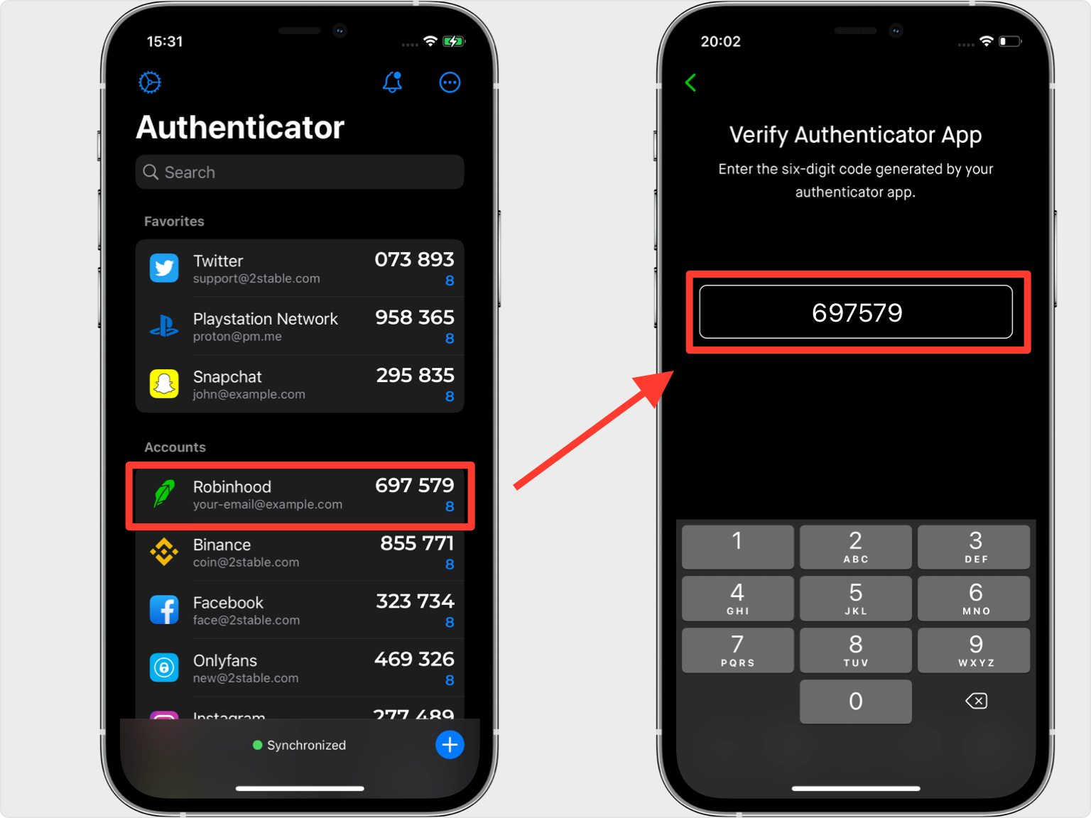robinhood 2FA setup — Verify MS Authenticator App