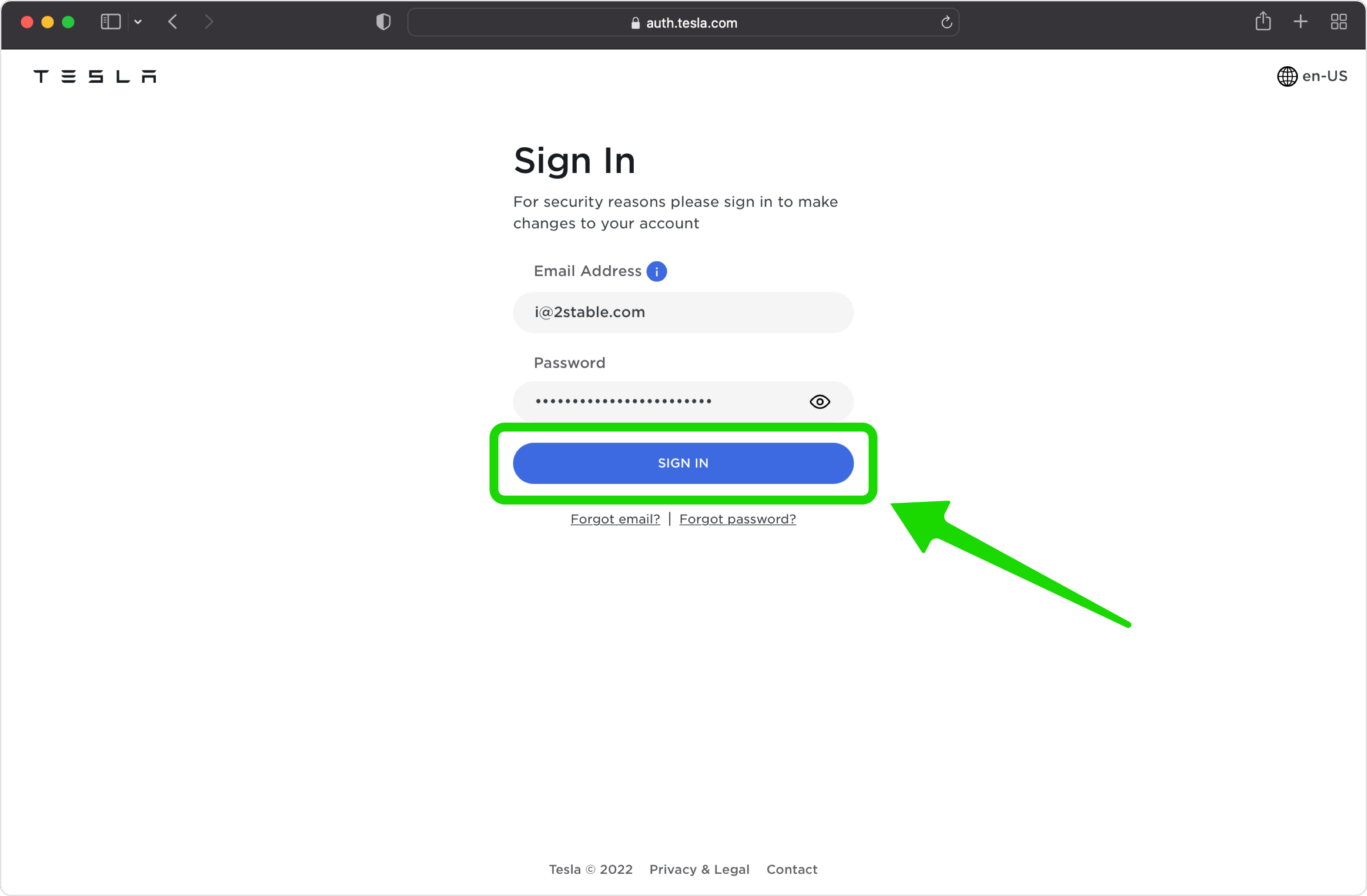 tesla 2FA setup — Verify Tesla Account Password
