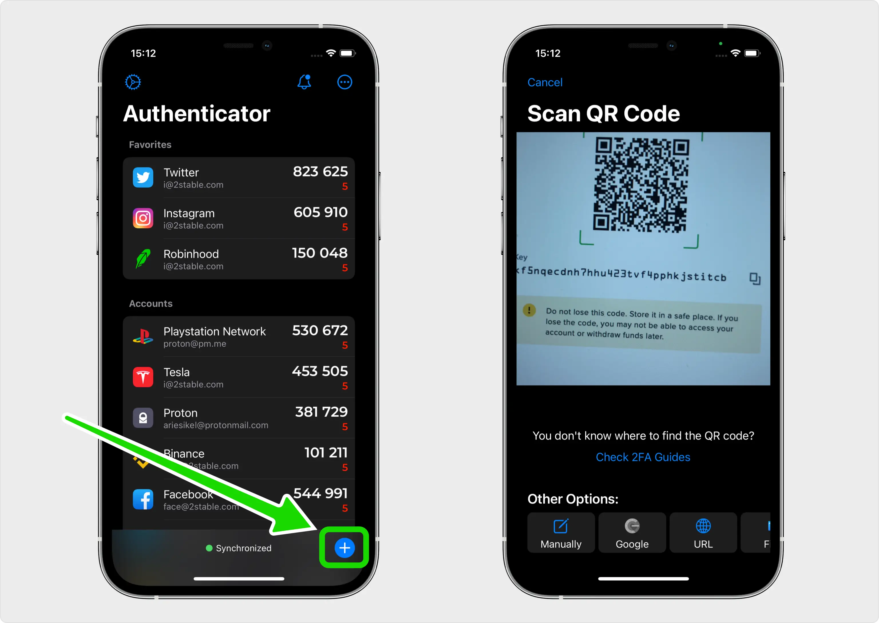 uphold 2FA setup — Capture QR Code