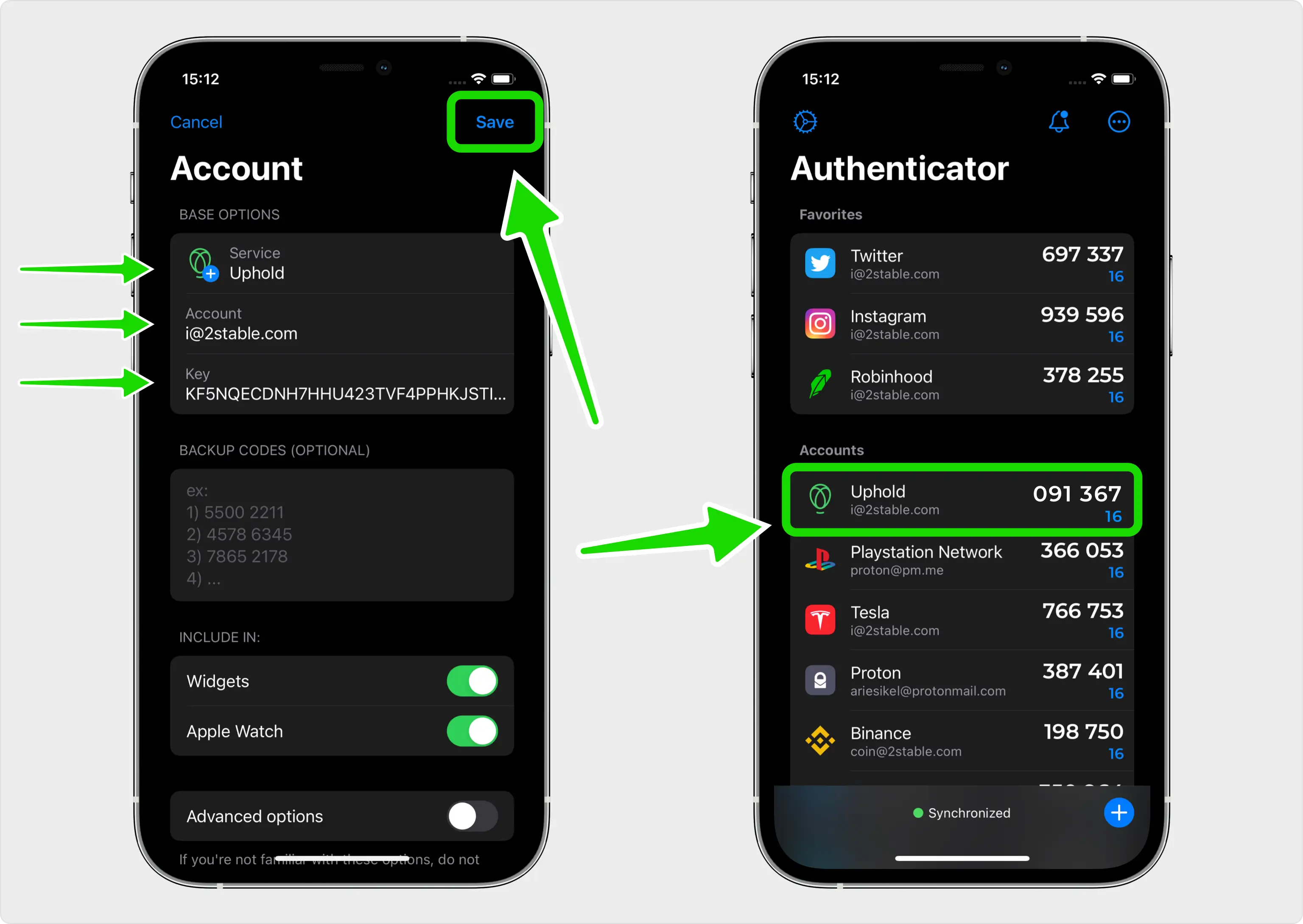 uphold 2FA setup — Two-Factor Authentication Code (2FA)